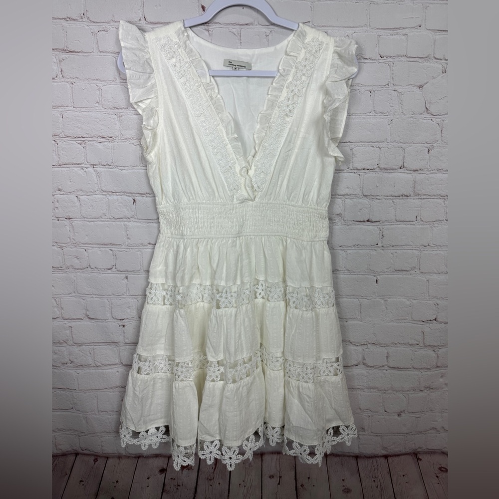 the clothing company‎ dress Med ruffles crochet pleated boho festival, GUC